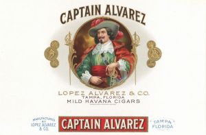 Captain Alvarez - Cigar Box Label  - <b>Not Actual Cigars</b>