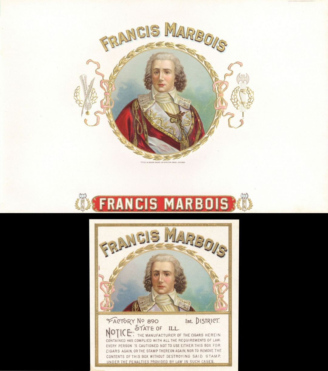 Cigar Box Label "Francis Marbois"