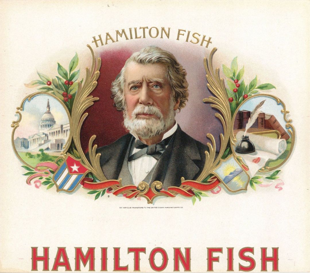 Hamilton Fish - Cigar Box Label - <b>Not Actual Cigars</b>