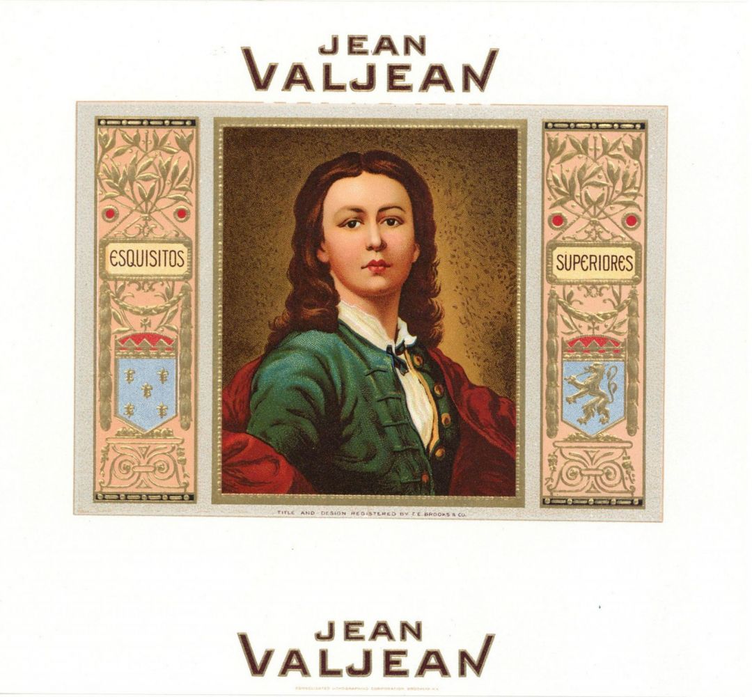 "Jean Valjean" - Cigar Box Label - <b>Not Actual Cigars</b>