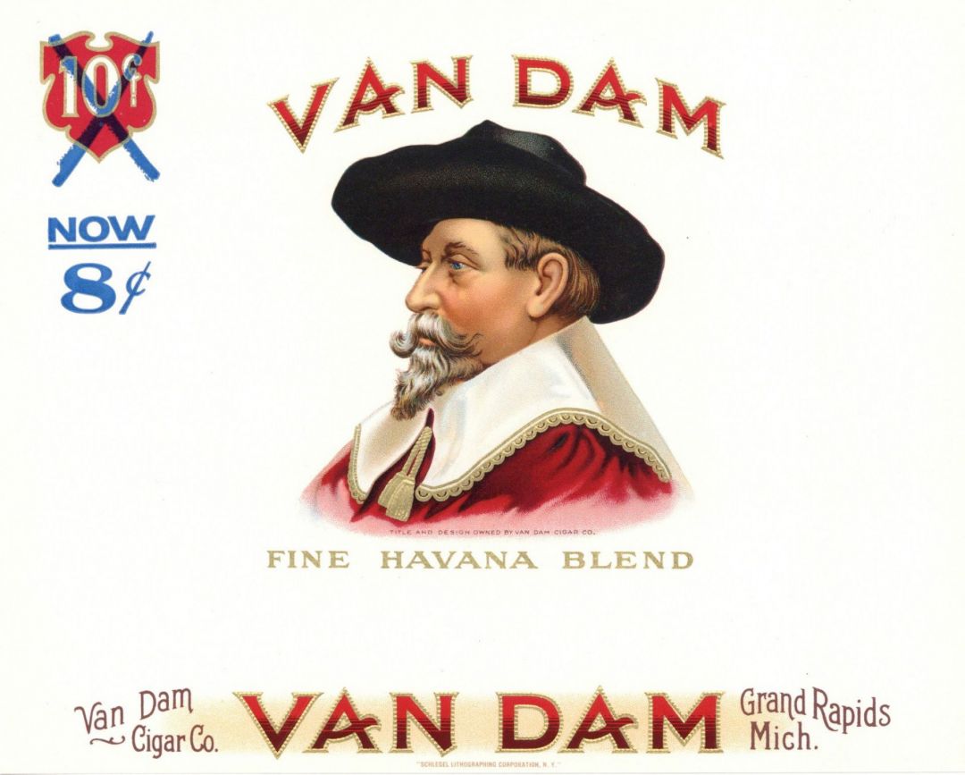 "Van Dam" - Cigar Box Label - <b>Not Actual Cigars</b>