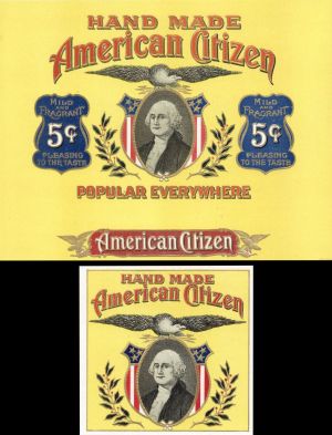 Cigar Box Label American Citizen - Hand Made American Citizen - Americana - <b>Not Actual Cigars</b>