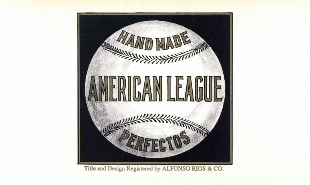 Hand Made American League - Cigar Box Label - <b>Not Actual Cigars</b>