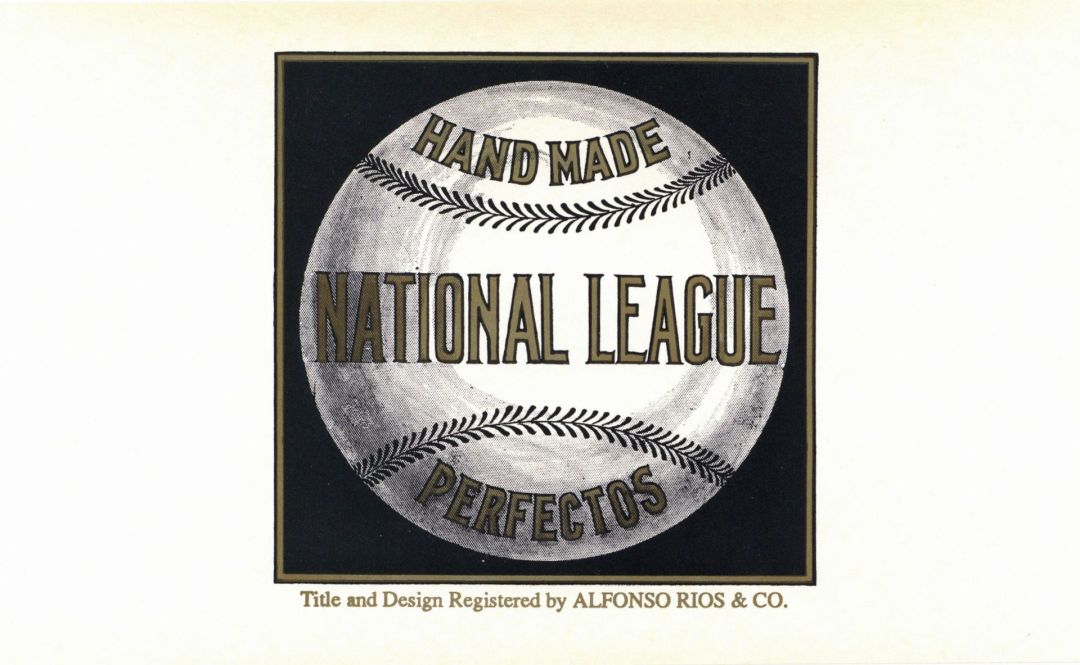 Hand Made National League - Cigar Box Label - <b>Not Actual Cigars</b>