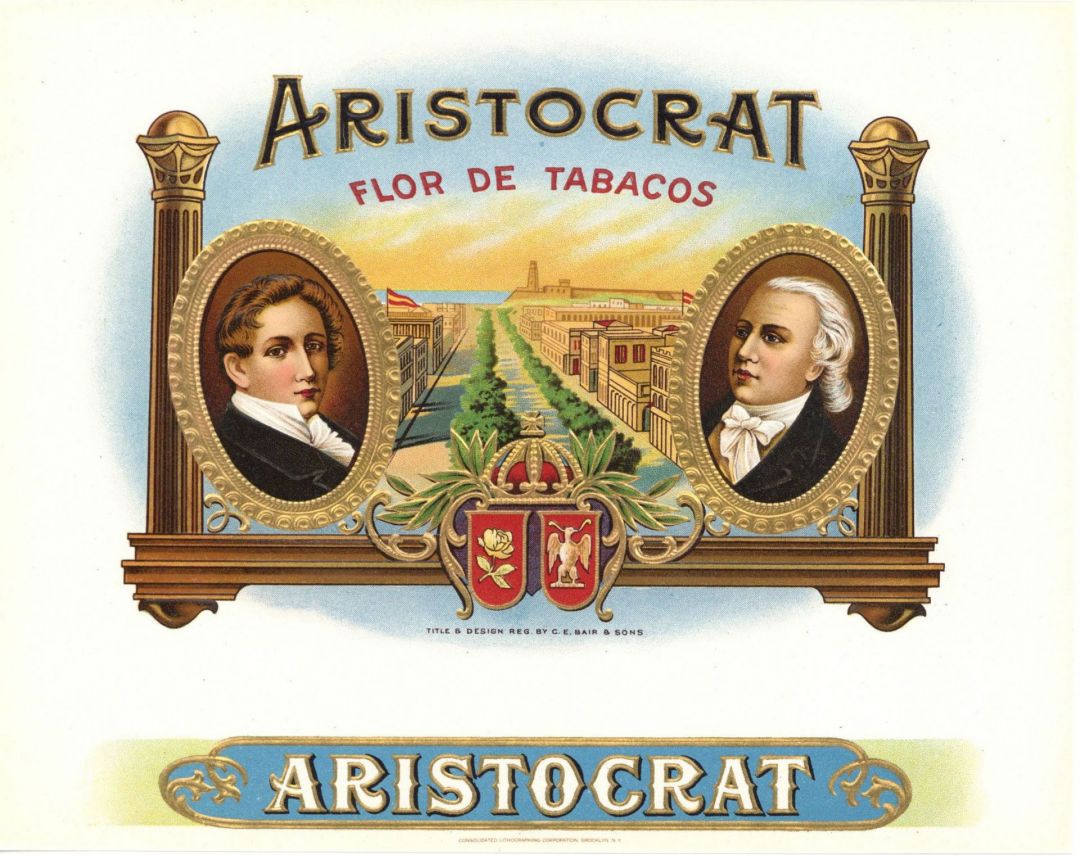 "Aristocrat" - Cigar Box Label - <b>Not Actual Cigars</b>