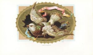 Bird with Ribbon - Cigar Box Label - <b>Not Actual Cigars</b>