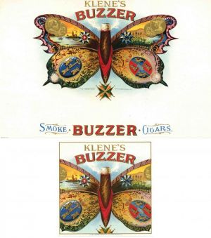 Klene's Buzzer - Cigar Box Labels - Pair of Labels