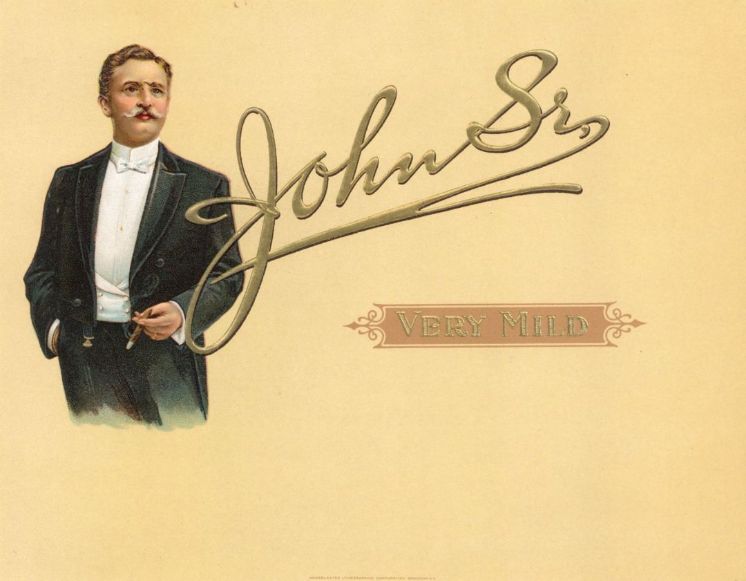 John Sr. - Cigar Box Label - <b>Not Actual Cigars</b>