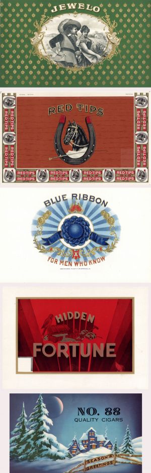 Cigar Box Labels Set of 5 - Americana - <b>Not Actual Cigars</b>