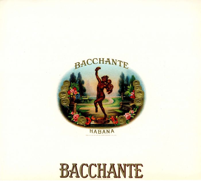 Bacchante - Cigar Box Label - <b>Not Actual Cigars</b>