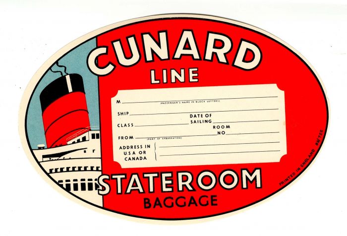 Cunard Line - Cigar Box Label - <b>Not Actual Cigars</b>