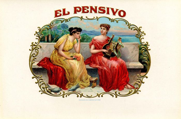 El Pensivo - Cigar Box Label