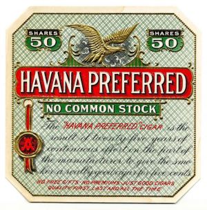 Havana Preferred - Cigar Box Label - <b>Not Actual Cigars</b>