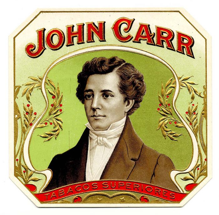 John Carr - Cigar Box Label - <b>Not Actual Cigars</b>