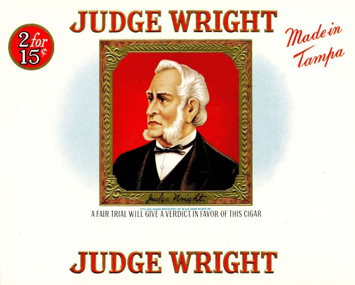 Judge Wright - Cigar Box Label - Americana - <b>Not Actual Cigars</b>
