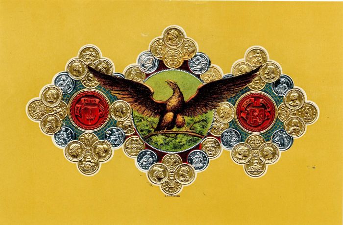 Eagle and Coins - Cigar Box Label