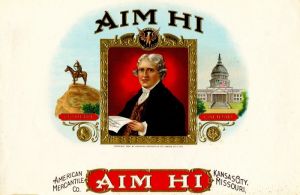 Aim Hi - Cigar Box Label