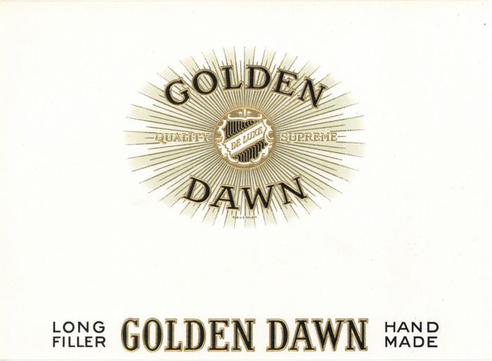 Golden Dawn - Cigar Box Label - <b>Not Actual Cigars</b>