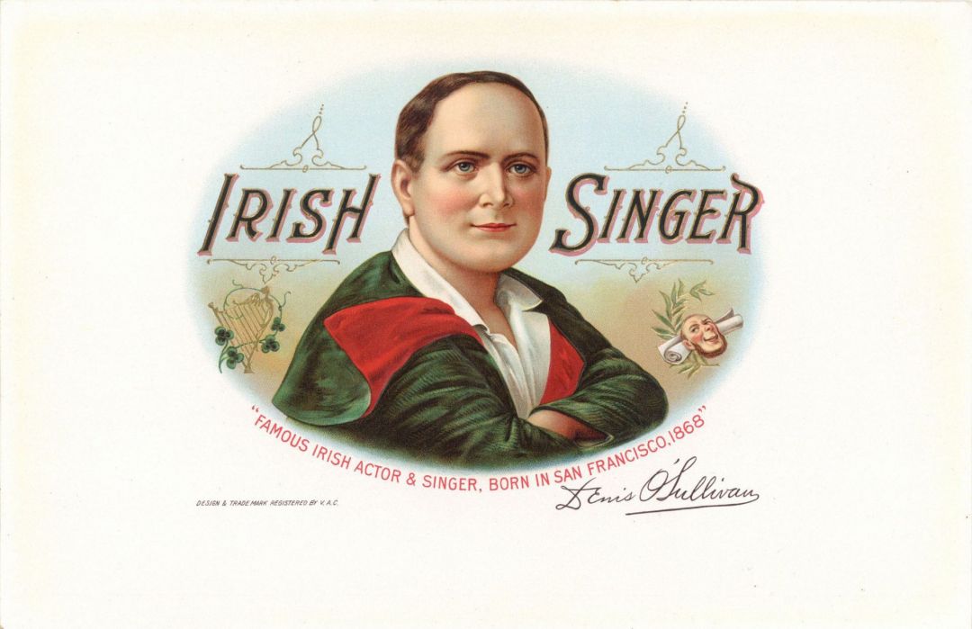 Irish Singer - Cigar Box Label