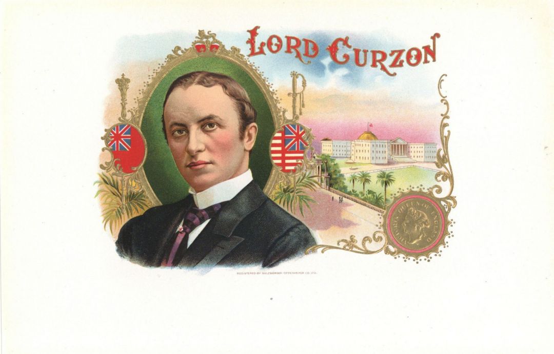 Lord Curzon - Cigar Box Label - <b>Not Actual Cigars</b>