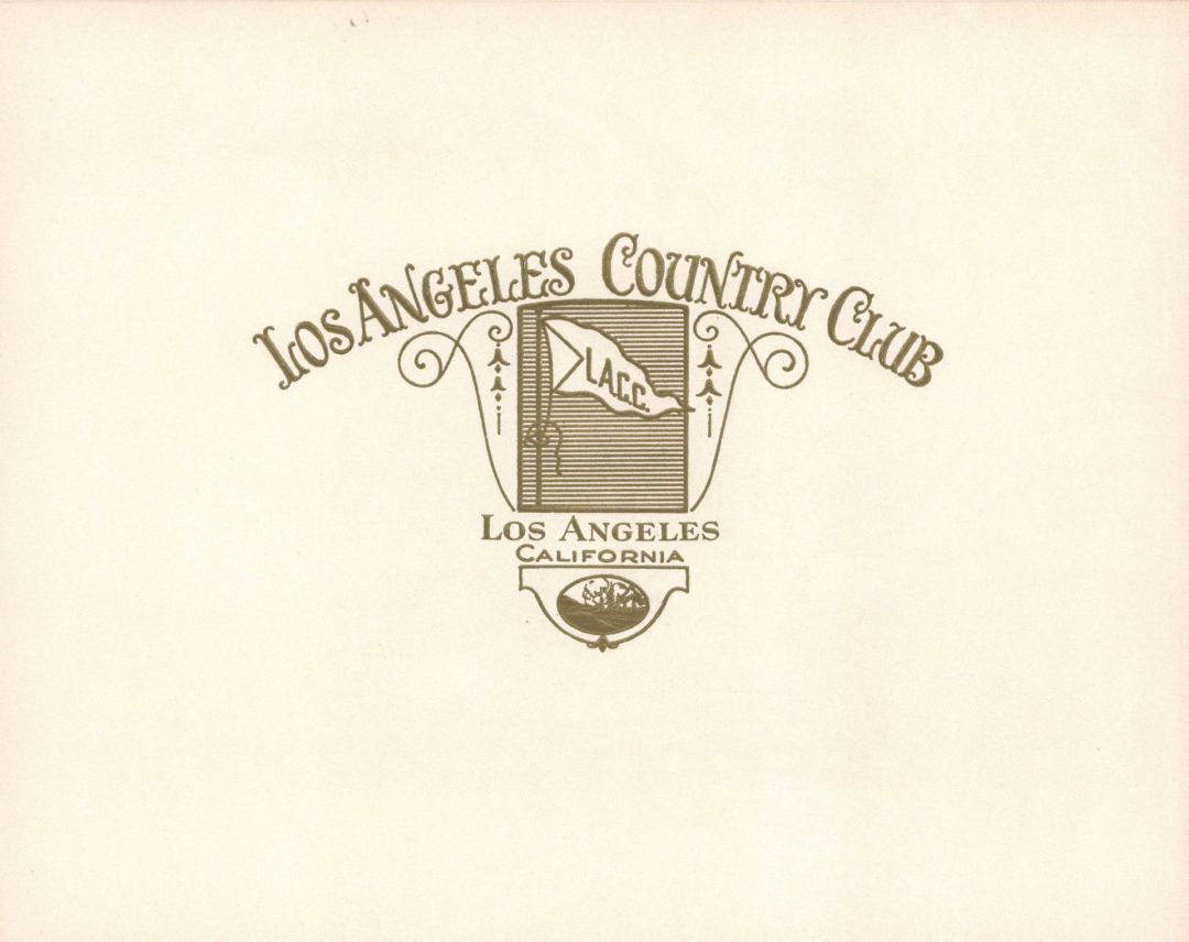 Los Angeles Country Club - Cigar Box Label - <b>Not Actual Cigars</b>