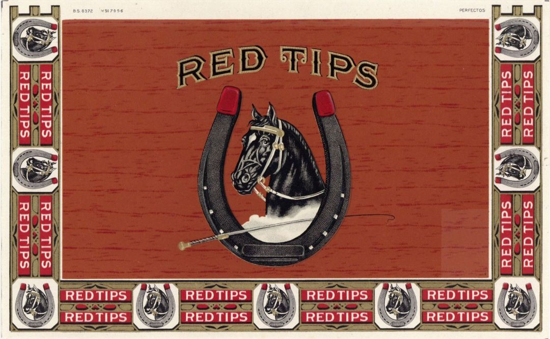 Red Tips - Cigar Box Label - <b>Not Actual Cigars</b>
