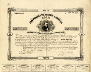 $50 Confederate States of America - Bond