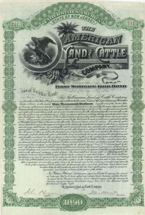 American Land and Cattle Co. - $1,000 Bond