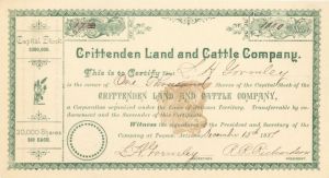 Crittenden Land and Cattle Co. - Stock Certificate