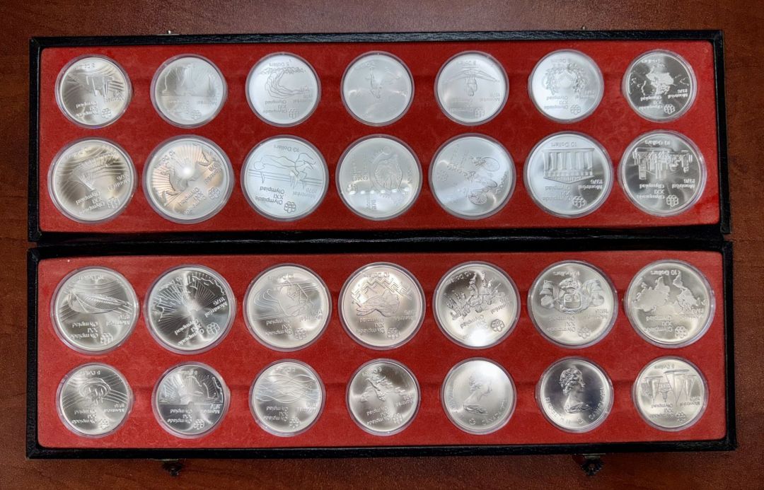 Silver Complete 28-Coin 1976 Montreal Summer Olympics Sterling Silver Set - Numismatic Set of Silver Coins