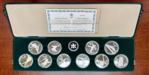 Silver Complete 10-Coin 1988 Calgary Winter Olympics Sterling Silver Set - Numismatic Set of Silver Coins