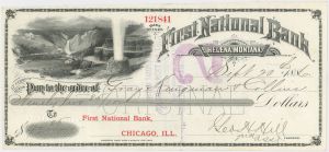 First National Bank of Helena, Montana - 1880's-90's dated Check - Americana - Issued to Various Banks at Lower Left