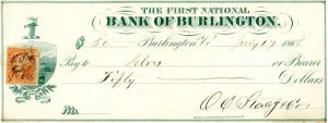 Bank of Burlington -  Check