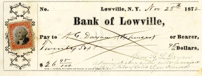 Bank of Lowville -  Check