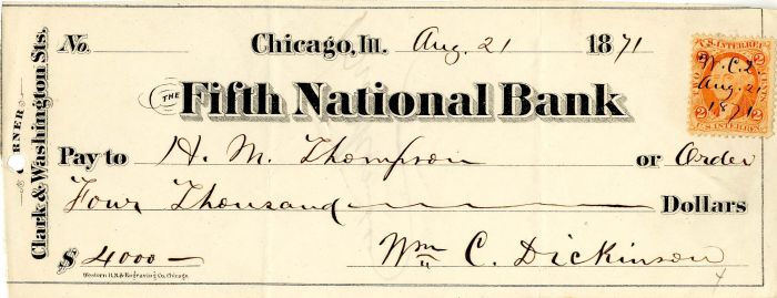 Fifth National Bank -  Check