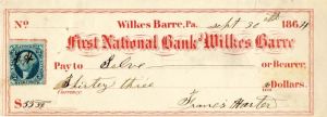 First National Bank of Wilkes Barre -  Check