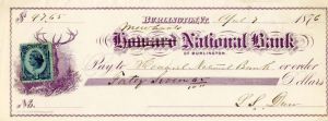 Howard National Bank of Burlington -  Check