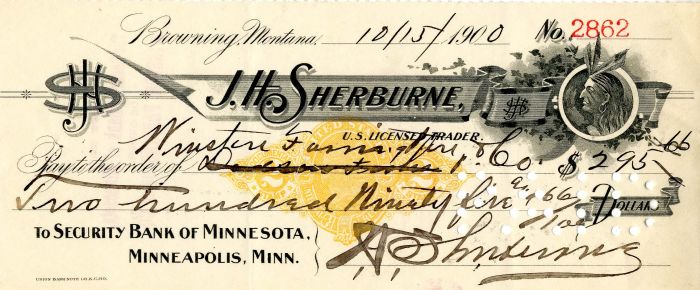 J.H. Sherburne -  Check