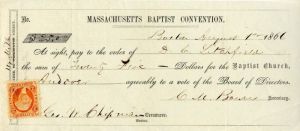 Massachusetts Baptist Convention -  Check