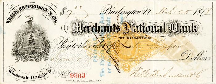 Merchants National Bank of Burlington - Check