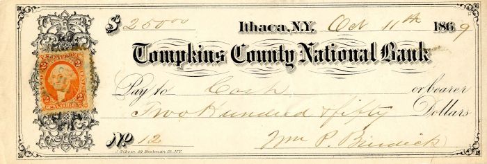Tompkins County National Bank - Check