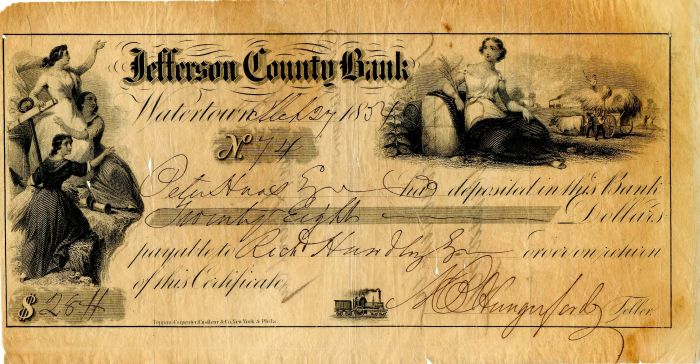 Jefferson County Bank - Check