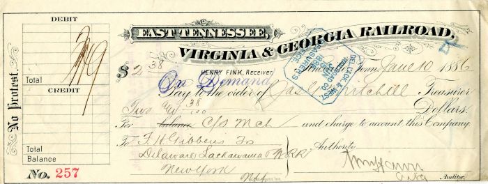 East Tennessee, Virginia and Georgia Railroad - Railway Check