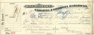 East Tennessee, Virginia and Georgia Railroad - Railway Check