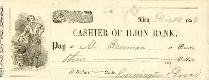 Cashier of Ilion Bank - Check