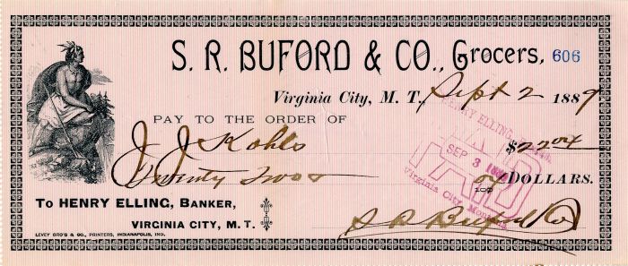 S.R. Buford and Co., Grocers - Check