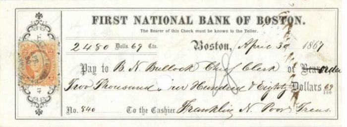 First National Bank of Boston - Checks