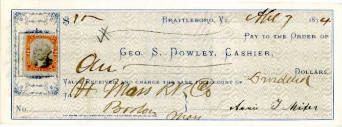 Geo. S. Dowley Check - Checks