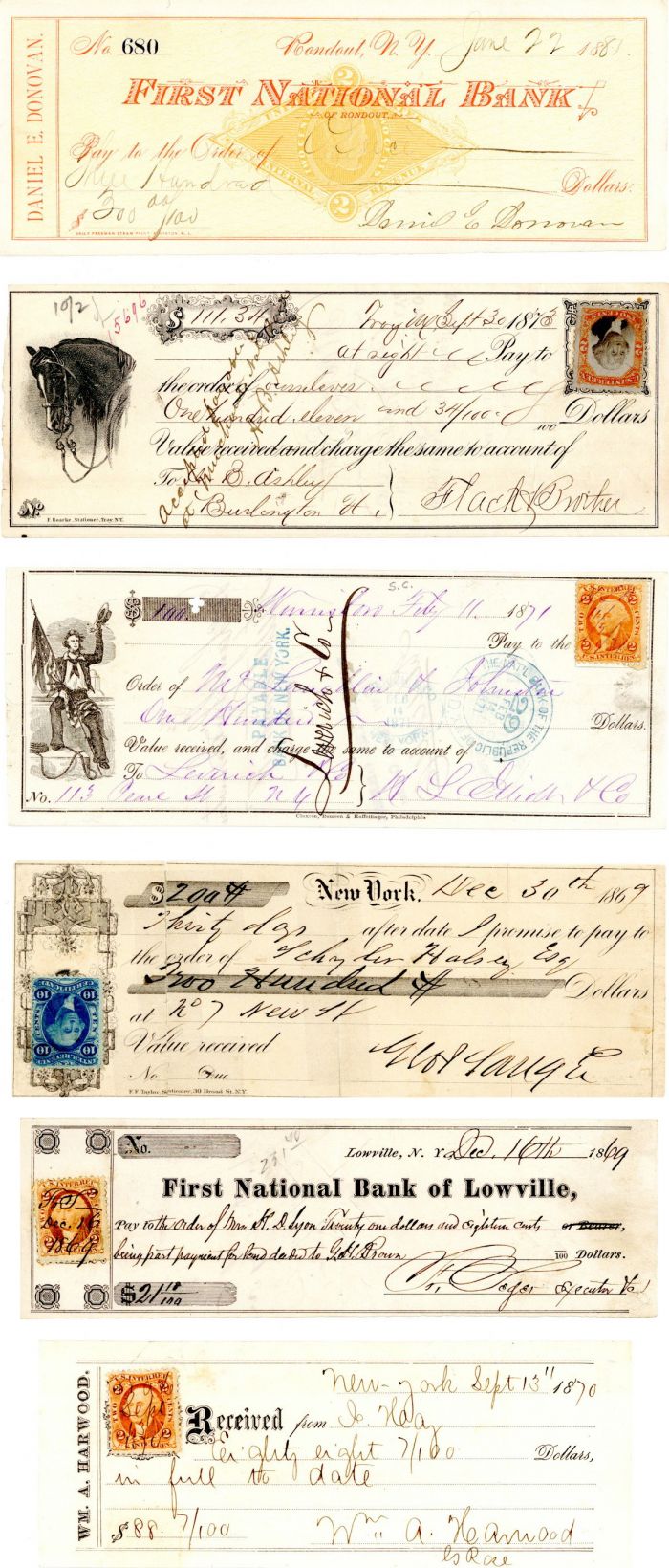 6 New York Checks - Checks