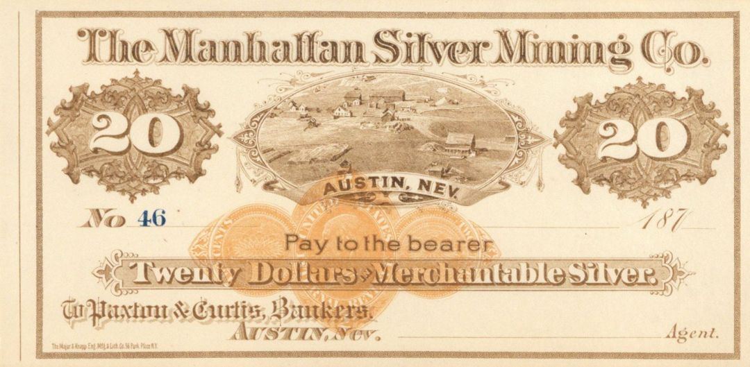 Manhattan Silver Mining Co. -  Checks